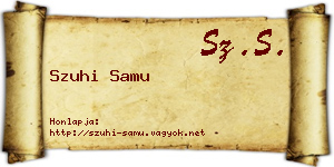 Szuhi Samu névjegykártya